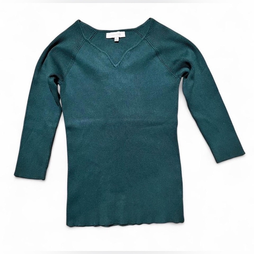 Madison Grey Women’s Teal Knit Top 3/4 Sleeves Holiday Christmas Size Large